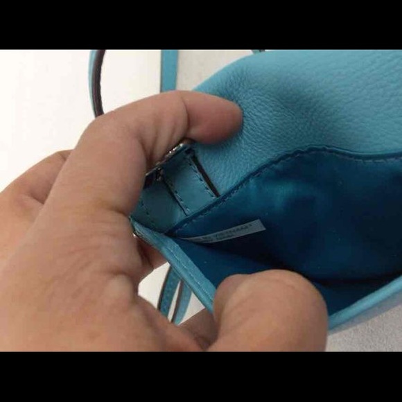 Coach Teal Leather Wallet Crossbody - Picture 7 of 7